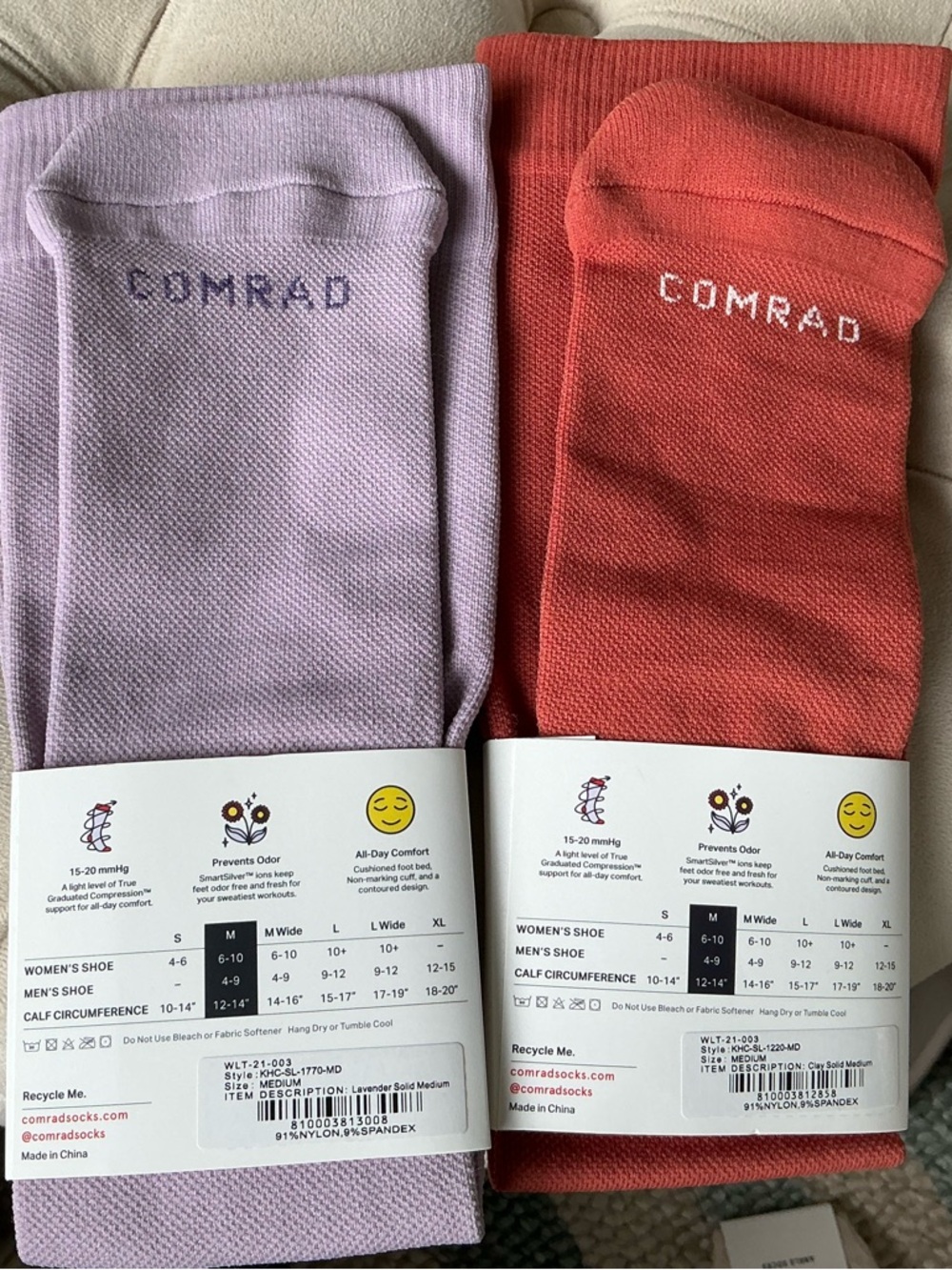 Set of 2 Comrad COMPANIONS Knee-High Compression Socks